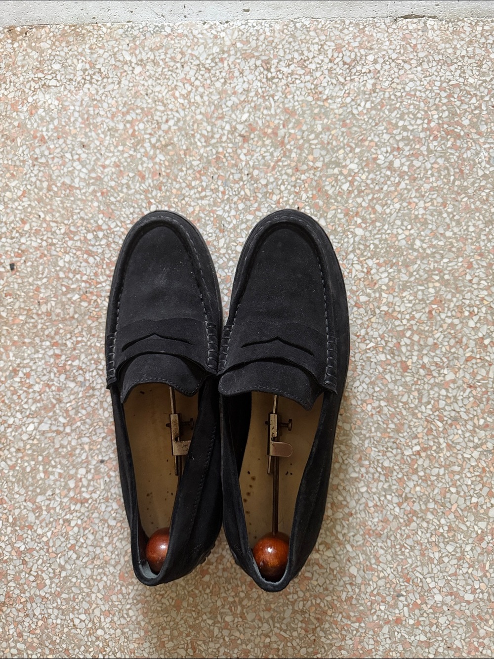 Tod's Black Suede Penny Loafers for Men